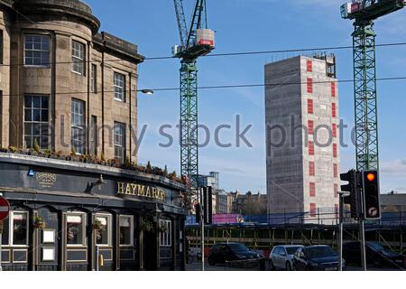 Haymarket Gap Baustellenumbau, Edinburgh, Schottland Stockfoto