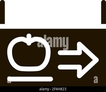 Symbol Für Richtung Tablett Vektor Glyphe Illustration Stock Vektor