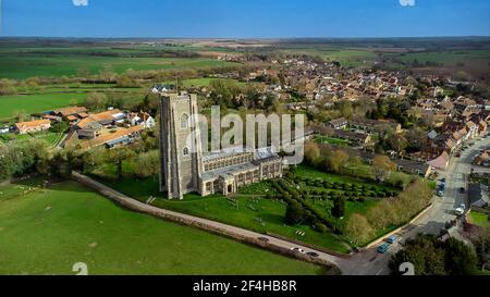 St. Peter und St. Pauls Kirche in Lavenham, Suffolk, Großbritannien Stockfoto