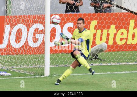 Belo Horizonte, Brasilien. März 2021, 21st. Fábio während América x Cruzeiro, ein Spiel gültig für die Mineiro Meisterschaft, in der Independência Arena, in Belo Horizonte, MG. Quelle: Doug Patrício/FotoArena/Alamy Live News Stockfoto