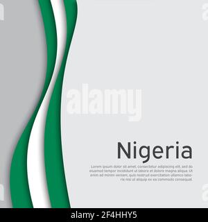 Abstrakt schwenkende nigeria-Flagge. Kreativer Hintergrund in nigeria Flaggen Farben für Urlaub Karte Design. Nationales Plakat. Staatliche nigerianische patriotische Abdeckung, Bus Stock Vektor