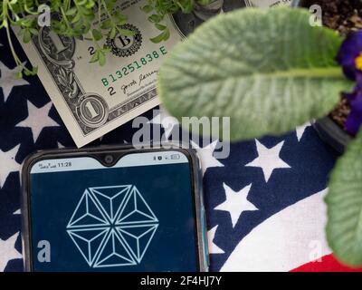 Ukraine. März 2021, 20th. Auf diesem Foto Illustration ein Bristol-Myers Squibb Logo auf dem Smartphone zu sehen. Kredit: Valera Golovniov/SOPA Images/ZUMA Wire/Alamy Live Nachrichten Stockfoto