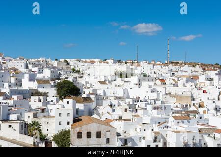 Vejer de la Frontera, weiße Häuser in der Provinz Cadiz. Andalusien, Spanien Stockfoto