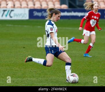 Barnett, Großbritannien. März 2021, 21st. EDGWARE, ENGLAND - MÄRZ 21: Abbie McManus von Tottenham Hotspur Women (Leihgabe von Manchester United) während der FA Women's Spur League zwischen Tottenham Hotspur und Bristol City im Hive Stadium, Edgware, UK am 21st. März 2021 Credit: Action Foto Sport/Alamy Live News Stockfoto