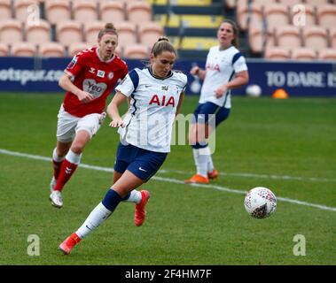 Barnett, Großbritannien. März 2021, 21st. EDGWARE, ENGLAND - MÄRZ 21: Shelina Zadorsky von Tottenham Hotspur Women während der FA Women's Spur League zwischen Tottenham Hotspur und Bristol City im Hive Stadium, Edgware, UK am 21st. März 2021 Credit: Action Foto Sport/Alamy Live News Stockfoto