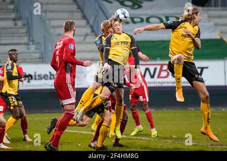 Horsens, Dänemark. März 2021, 21st. Casper Tengstedt (17) von AC Horsens beim Superliga-Spiel 3F zwischen AC Horsens und Lyngby Boldklub in der Casa Arena in Horsens. (Foto Kredit: Gonzales Foto/Alamy Live News Stockfoto