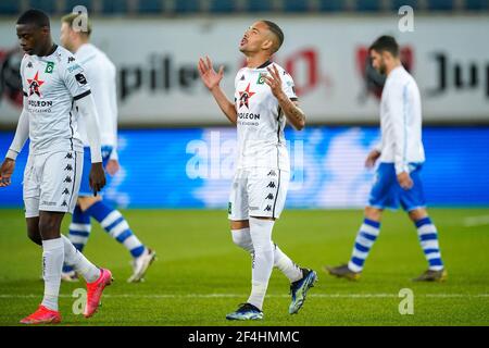 GENT, BELGIEN - MÄRZ 21: Victor Alexander Da Silva von Cercle Brugge während des Jupiler Pro League Spiels zwischen KAA Gent und Cercle Brugge in Ghelamc Stockfoto