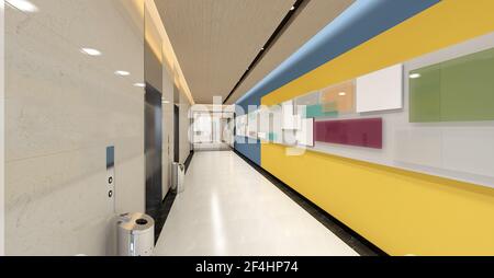 3D Rendering von Krankenhaus und Klinikinnenraum Stockfoto