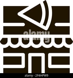 Pizza Restaurant Icon Vektor Glyphe Illustration Stock Vektor
