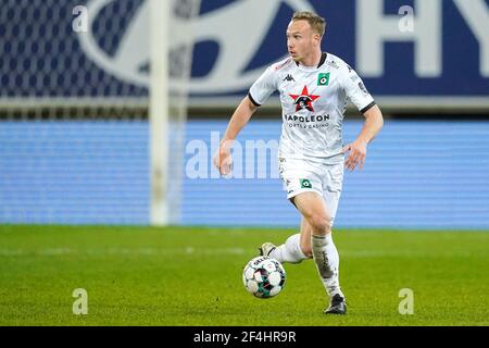 GENT, BELGIEN - MÄRZ 21: Alexander Corryn von Cercle Brugge während des Jupiler Pro League Spiels zwischen KAA Gent und Cercle Brugge in der Ghelamco Arena o Stockfoto