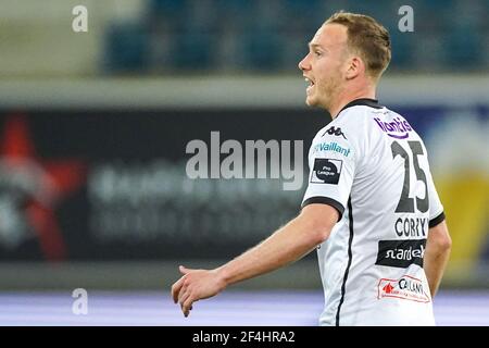 GENT, BELGIEN - MÄRZ 21: Alexander Corryn von Cercle Brugge während des Jupiler Pro League Spiels zwischen KAA Gent und Cercle Brugge in der Ghelamco Arena o Stockfoto