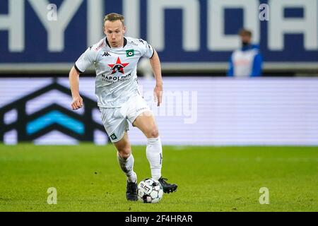 GENT, BELGIEN - MÄRZ 21: Alexander Corryn von Cercle Brugge während des Jupiler Pro League Spiels zwischen KAA Gent und Cercle Brugge in der Ghelamco Arena o Stockfoto