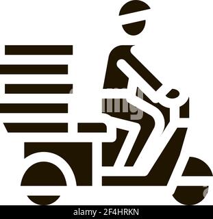 Pizza Delivery Icon Vektor Glyphe Illustration Stock Vektor