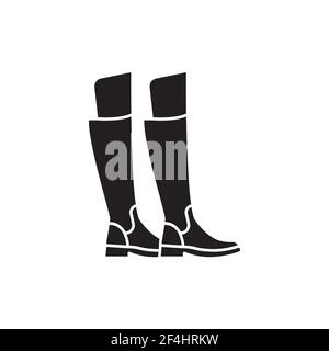 Hessischer Stiefel schwarzes Glyphen-Symbol. Piktogramm für Webseite, mobile App, Promo. UI UX GUI Design Element. Bearbeitbare Kontur. Stock Vektor