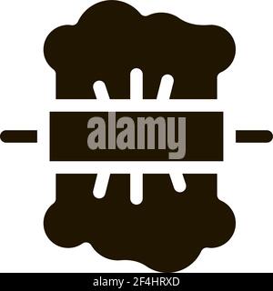 Symbol Für Rollenden Teig Vektor Glyphe Illustration Stock Vektor