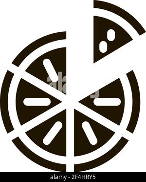 Sliced Pizza Icon Vektor Glyphe Illustration Stock Vektor