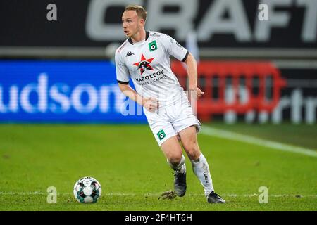 GENT, BELGIEN - MÄRZ 21: Alexander Corryn von Cercle Brugge während des Jupiler Pro League Spiels zwischen KAA Gent und Cercle Brugge in der Ghelamco Arena o Stockfoto