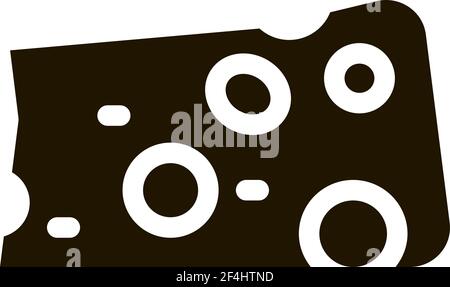 Stück Käse Symbol Vektor Glyphe Illustration Stock Vektor