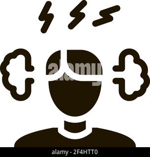 Man Ear Steam Icon Vektor Glyphe Illustration Stock Vektor
