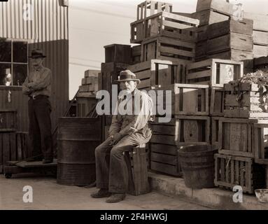 Selbsthilfe-Kooperative, Burbank, Kalifornien. Organisiert Im August 1934. Jetzt hat sechsundsiebzig aktive Mitglieder und ist ziemlich erfolgreich. Haben bei der Resettlement Administration einen Kredit beantragt. Haben Bauernhof von hundert achtzig Hektar, und liefern Gemüse an die Mitglieder. Außerdem liefert die Molkerei täglich 120 Gallonen Milch. 65 Kühe. Foto von Dorothea lange. Stockfoto