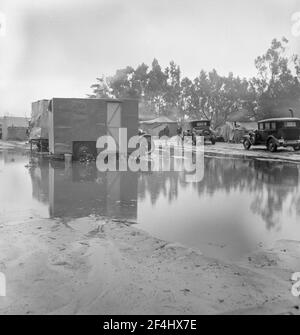 Migrant Camp, Kalifornien. Februar 1936. Foto von Dorothea lange. Stockfoto