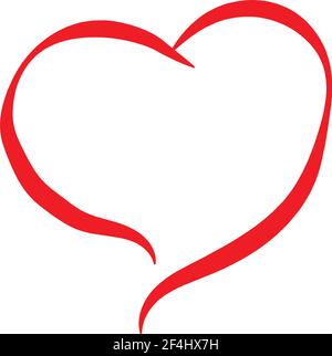 Hand gezeichnetes Herz Liebeszeichen. Romantische Kalligraphie Vektor Illustration Stock Vektor