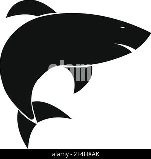 Shark Silhouette Stock Illustration Vektor in weißem Hintergrund Stock Vektor