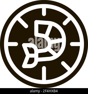 Pizza Shrimp Symbol Vektor Glyphe Illustration Stock Vektor