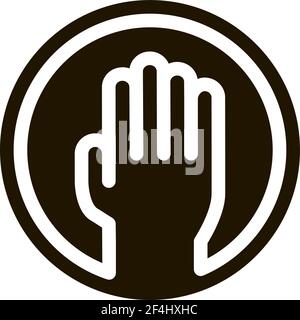 Hand Runde Rahmen Symbol Vektor Glyphe Illustration Stock Vektor