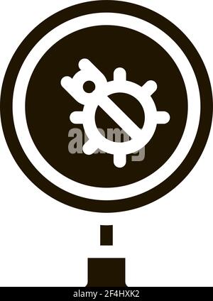 Bug-Lupe Symbol Vektor Glyphe Illustration Stock Vektor