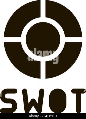 Swot Kreisform Symbol Vektor Glyphe Illustration Stock Vektor