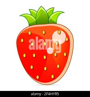 Erdbeere bunte Logo. Erdbeere cartoon style Symbol. Auf einem weißen Hintergrund. Stock Vektor