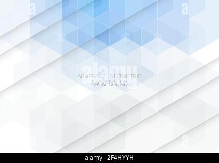 Geometrisch geformtes Design aus blauen Sechsecken. Broschürenvorlage Stock Vektor