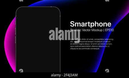 Smartphone-Präsentation Mockup Folie mit Flüssigkeit Blase. Vektorgrafik Stock Vektor