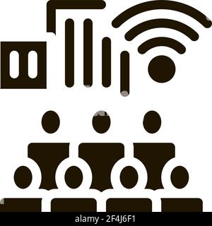 Residents Connect Wi-Fi Icon Vektor Glyphe Illustration Stock Vektor