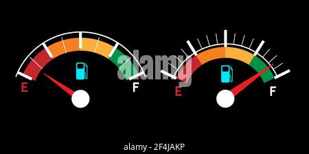 Leere und betankte Gasanzeigen Stock Vektor