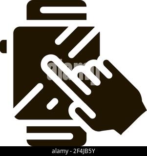 Smart Watch Symbol Vektor Glyphe Illustration Stock Vektor