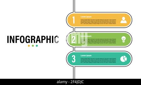 Infografik Design-Vorlage mit Geschäftskonzept Vektor-Illustration mit 3 Schritte oder Optionen oder Prozesse stellen einen Arbeitsfluss oder ein Diagramm dar Stock Vektor