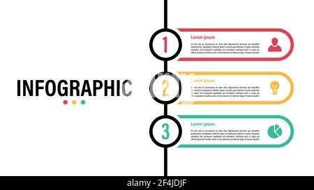 Infografik Design-Vorlage mit Geschäftskonzept Vektor-Illustration mit 3 Schritte oder Optionen oder Prozesse stellen einen Arbeitsfluss oder ein Diagramm dar Stock Vektor