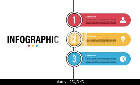 Infografik Design-Vorlage mit Geschäftskonzept Vektor-Illustration mit 3 Schritte oder Optionen oder Prozesse stellen einen Arbeitsfluss oder ein Diagramm dar Stock Vektor