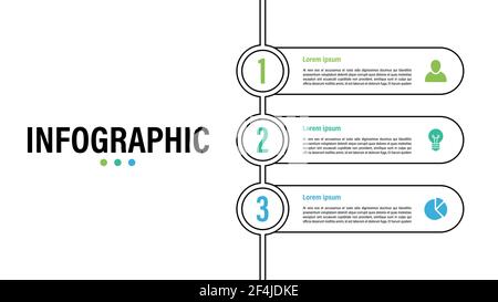 Infografik Design-Vorlage mit Geschäftskonzept Vektor-Illustration mit 3 Schritte oder Optionen oder Prozesse stellen einen Arbeitsfluss oder ein Diagramm dar Stock Vektor