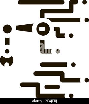 Roboter Microchip Vektor Glyphe Illustration Stock Vektor