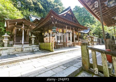 Himure Hachimangu ist der schintoistische Schrein in der Stadt Omihachiman in der Präfektur Shiga, Japan. Stockfoto