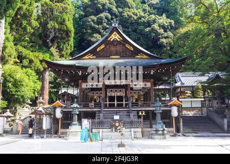 Himure Hachimangu ist der schintoistische Schrein in der Stadt Omihachiman in der Präfektur Shiga, Japan. Stockfoto