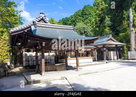 Himure Hachimangu ist der schintoistische Schrein in der Stadt Omihachiman in der Präfektur Shiga, Japan. Stockfoto