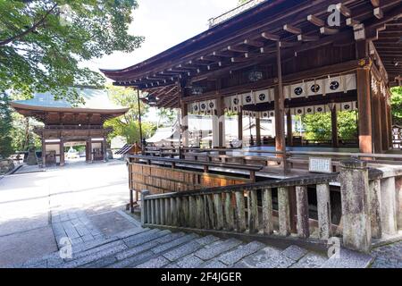 Himure Hachimangu ist der schintoistische Schrein in der Stadt Omihachiman in der Präfektur Shiga, Japan. Stockfoto