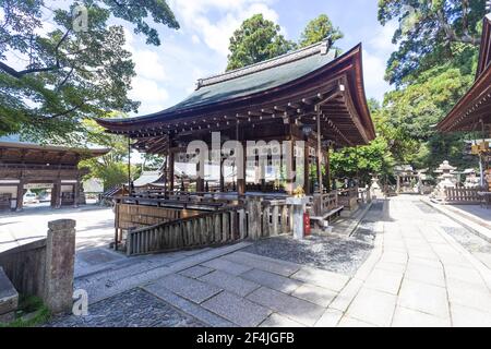 Himure Hachimangu ist der schintoistische Schrein in der Stadt Omihachiman in der Präfektur Shiga, Japan. Stockfoto