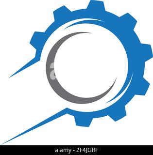 Abbildung des Vektorsymbols für das Zahnradlogo Stock Vektor