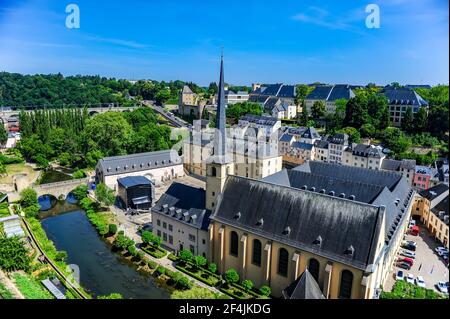 Luxemburg, Luxemburg - 16. Juli 2019: Ein schöner sonniger Sommertag in der Altstadt von Luxemburg, Europa Stockfoto