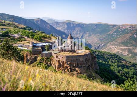 Atemberaubende Aussicht auf das Kloster Tatev im Süden Armenien Stockfoto